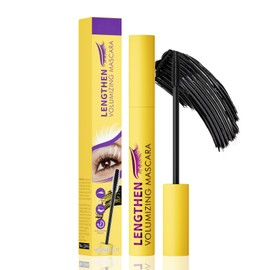 Waterproof Mascara, dreidimensional, geschwungene Wirkung, Mascara, braun, wasserfest, Anwendung ohne Bündel, ideal für tägliches und spezielles Make-up, 10 ml (schwarz)