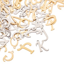 UNICRAFTALE Alphabet Charm, 304 Stainless Steel Charm, Letter A-Z Pendant, Initial Charm, Metal Parts, Metal Charm, Valance, Charm Parts, Necklace Parts, Jewelry Making, Piercing Parts, Accessory