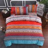 Double Size Bohemian Duvet Cover Red and Blue Colorful Boho