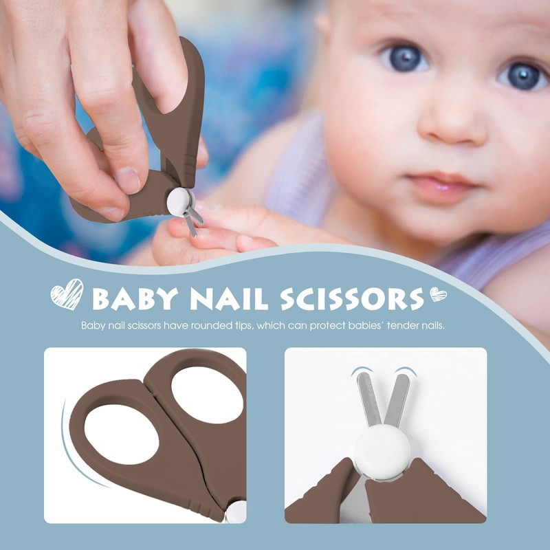 PAPABEAR Baby Nail Clippers Set with Cute Case, Infant Fingernail