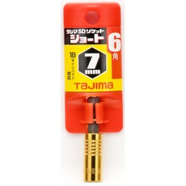 Tajima TSK-SD7S-6K SD Short Socket for Impact Drivers, 0.3 inches (7 mm), 1 Piece