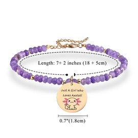 Melix Home Axolotl Gifts Bracelet Cartoon Kawaii Stuff For Fans Teen Girls Women Birthday Present Natural Stone Bracelets