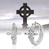 TANGPOET Celtic Earrings 925 Sterling Silver Celtic Knot Hoop Earrings,