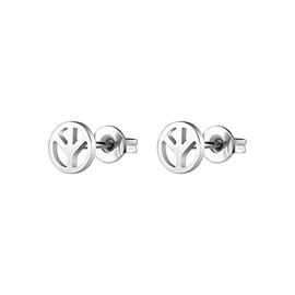 Peace Sign Stud Earring Stainless Steel Hippie Style Love Peace Sign Hippie Stud Earring for Women Men Hippie Party Dressing Accessories 1960s 1970s Jewelry-sliver