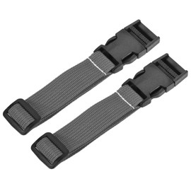 MECCANIXITY Utility Strap with Buckle 1x20 Inch Polyester Quick Release Adjustable Belt for Travel Outdoor Bag Luggage Packing (Gray, Pack of 2)