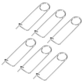 M METERXITY 6-Pack Brooch Shape Cotter Safety Pin, 2x45mm Stainless Steel Pins Quick Lock Brooch Fastener for Garden/Lawn/Farm Hook, Heavy Retainer Clips