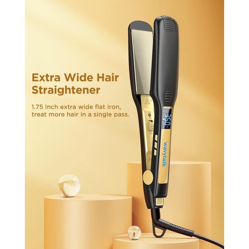 Wavytalk Hair Straightener 1.75 Inch for Effortless Straightening:_black