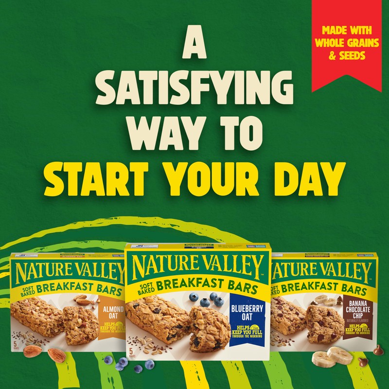 Nature Valley Soft Baked Breakfast Bars, Blueberry Oat, Morning Snacks,