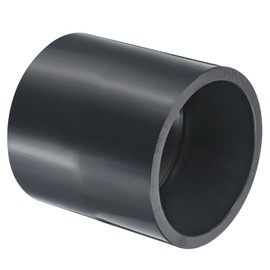 PATIKIL UPVC Pipe Fitting 75mm 2.95 Inch Socket, 1 Pack Straight Couplings Adapter Connector, Dark Grey