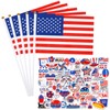 AUGSUN 40 Small American Flags on Stick and 50 Patriotic