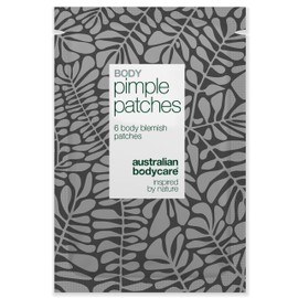 Body Pimple Patches (6 pcs) – Fights body blemishes and redness. With salicylic acid, soothing green tea extract, and hydrating hyaluronic acid