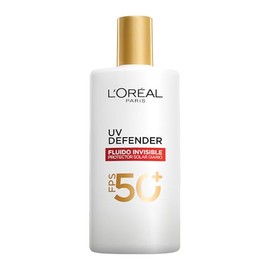 Oreal Paris Defender Fluido Invisible Protector Solar Diario Fps50 Ácido Hialurónico Hidrata Previene Líneas Expresión Protege Rayos 40ml