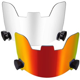 Xuhal 2 Pcs Football Visor for Adult Football Helmet Visor Lacrosse Helmet Eye Shield Eye Protection for Sport Football(Clear and Red)