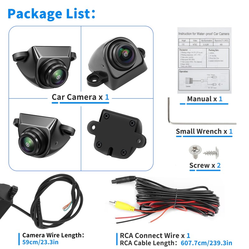 HEROFFIX AHD1080P Car Park Assist Backup Reverse Camera with Video