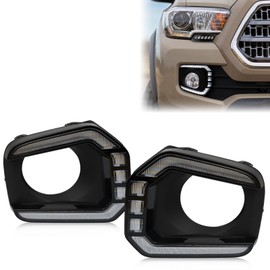 GEEGEETOP Switchback White/Amber LED Front fog light Daytime Running Lamp Amber Sequential Turn Signal light Feature Compatible with Toyota Tacoma 2016-2023 Replacement Bumper Kit