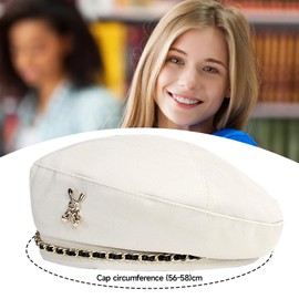 Minging Women's Beret Hat, White Beret Hats & Berets for Women, Stylish Women's Hat Made of High-Quality Hat with a Head Circumference of 56-58 cm, Beret Hat