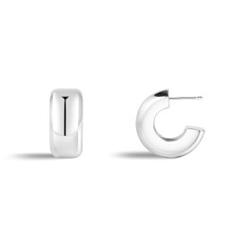 Gold and Silver Hoop Earrings 14K Real Gold Plated Chunky Small Hoop Earrings for Women Lightweight Jewelry Gifts, Stainless Steel, No Gemstone