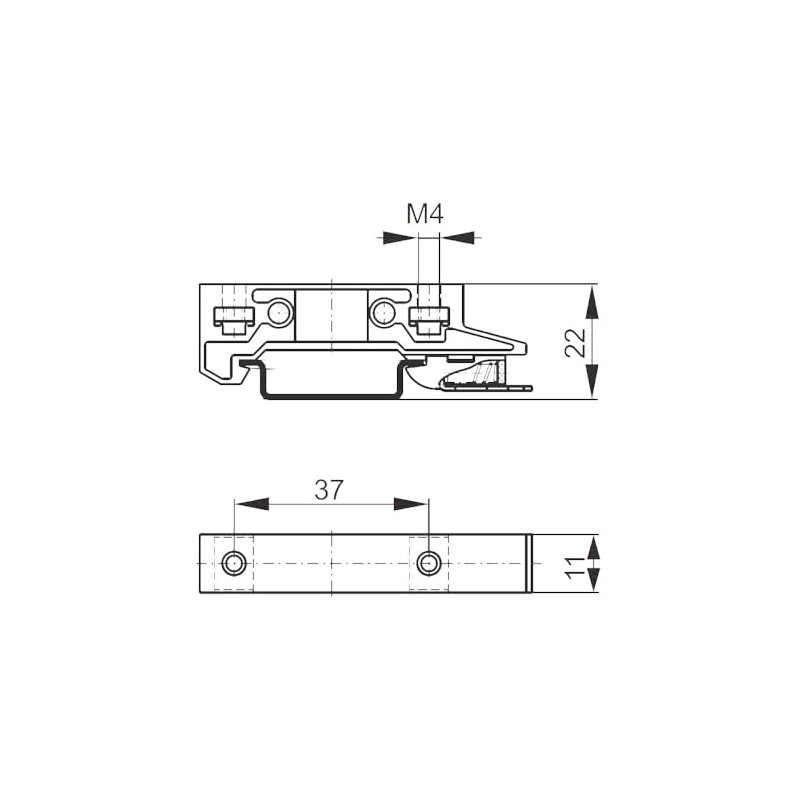 WITTKOWARE Pack of 10 Mounting Brackets for 35 mm DIN
