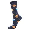 MeMoi Planetarium Rayon Blend Novelty Crew Socks Navy 9-11