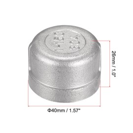 sourcing map 304 Stainless Steel Pipe End Cap Fitting 1 NPT Female Thread Plug