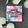 Romantic Quote Coaster, Marble Design Background, Pink and Blue Abstract