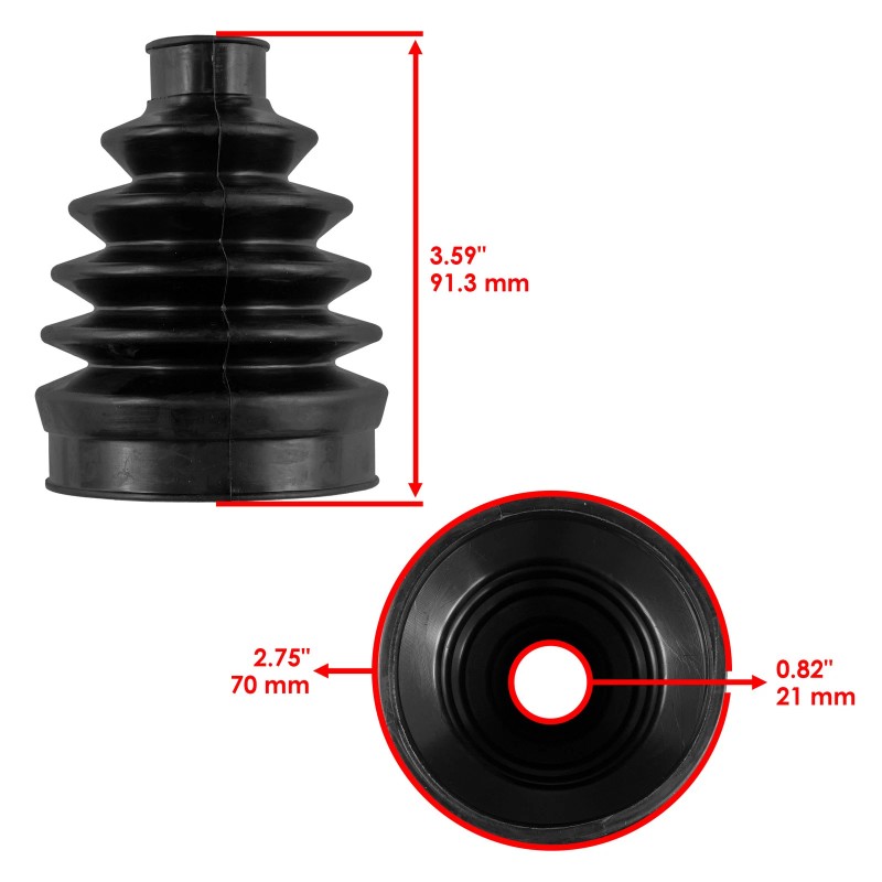 Caltric 2 Front Axle Inner Outer CV Boot Kit for