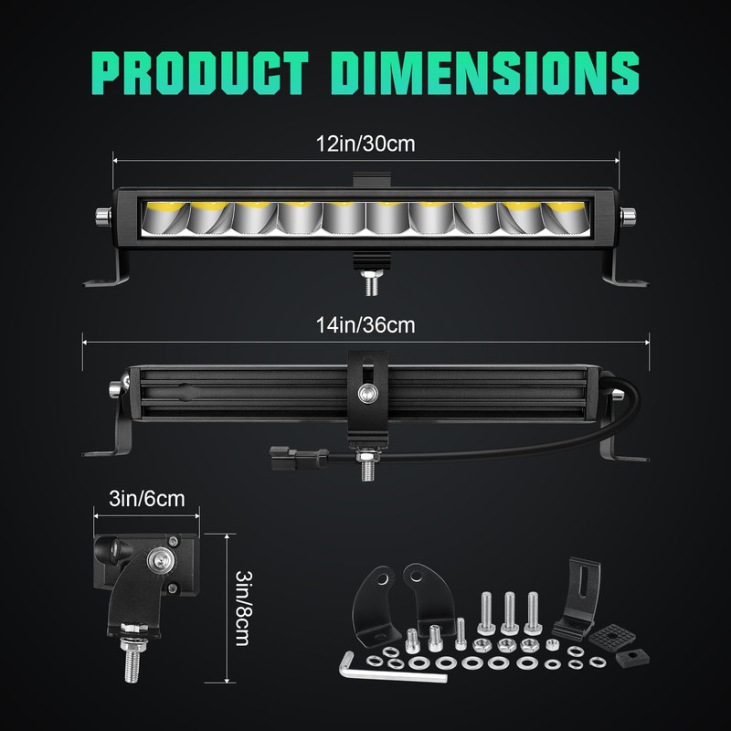 SKYWORLD 12 Inch 30W LED Light Bar with DT Connector,