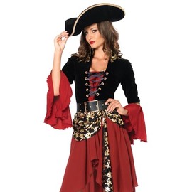 Leg Avenue 8521401048 Cruel Seas Captain Adult Sized Costumes, Solid, Black, S