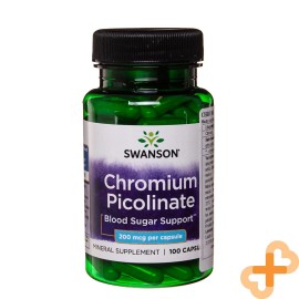 SWANSON Supplement Chrompicolinat Für Blutzucker Unterstützung 100 Kapseln