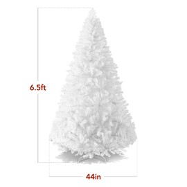 Best Choice Products Artificial Christmas Tree, White 6ft Premium Pine Unlit Holiday Decoration, Full Size Décor Easy Assembly w/Metal Stand