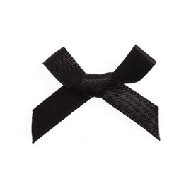 Trucraft - 3cm Satin Ribbon Mini Craft Bows - Black - Pack of 20