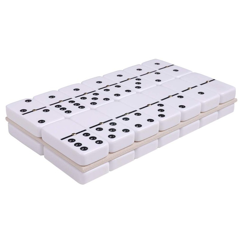 Silverman & Co. Double 6 Large White Domino Set -