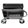 Powerbuilt Rolling Work Seat Brake Stool with 4-inch Rubber Lockable