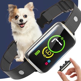 Bark Collar, Dog Bark Collar for Small Medium Mini Dogs, Safe No Shock Barking Collar, Automatic Anti Barking Collar with 4 Adjustable Modes Beep Vibration & 7 Sensitivities IP67 Waterproof Silver120
