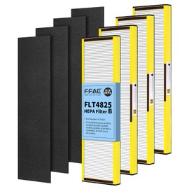 FFAC FLT4825 Filter B HEPA Pure Replacement Compatible with GermGuardian AC4825, AC4825E, AC4300, AC4800, AC4900, AC4850 Air Purifier, 4 Pack