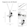 XSMZB Cross Cremation Jewelry for Ashes Human Pet Rose Flower