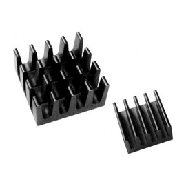 Raspberry Pi Heatsink Set of 2 Aluminium for CPU and RAM, Colour: Black
