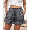 BTFBM Womens Summer Shorts 2025 Vacation Floral Belted Casual Elastic
