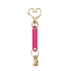 BeyonMind Pressing Goods with Heart-shaped Nascan Coil Strap for Figures, Includes 3 Hooks, Double Ring, Keychain, Bag Attachment, 16 Colors Available, matte red