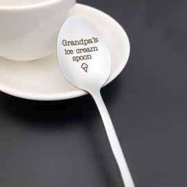 Grandpa's Ice Cream Spoon Gifts for Grandpa Papa Grandfather Grandad Fathers Day Christmas Birthday Thanksgiving Gifts Grandpa Gifts from Granddaughter Grandson