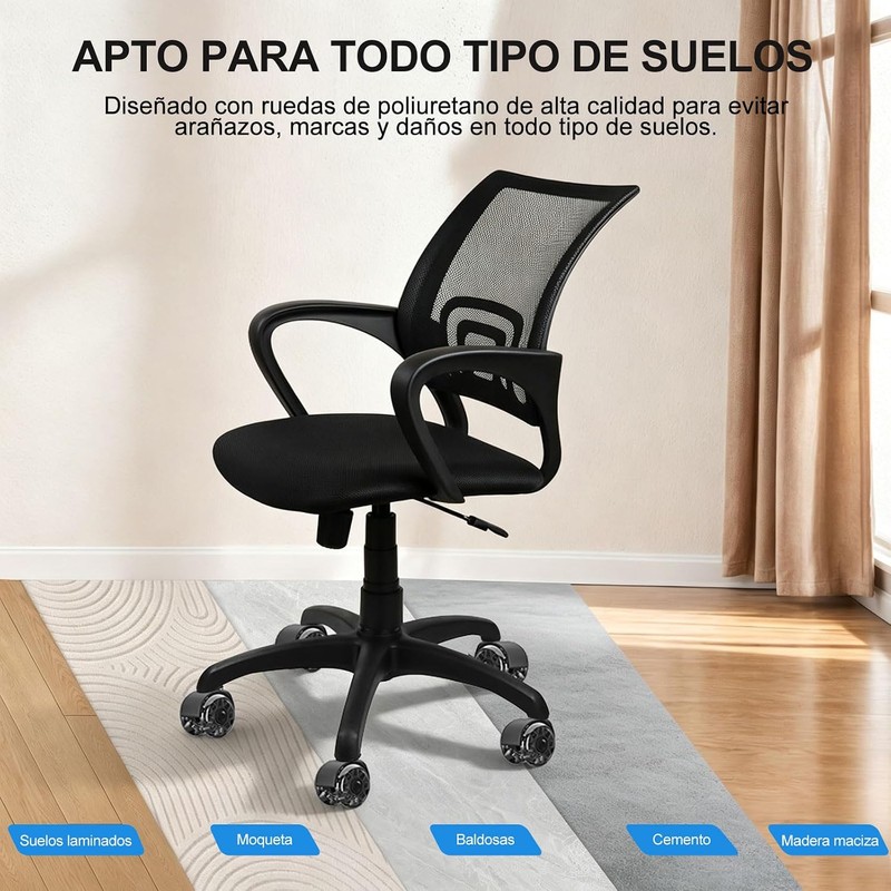 Ruedas para Silla de Oficina,5 Pcs Llantas para Silla Uso
