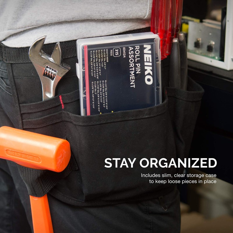 Neiko 50412A Roll Pin Assortment Set with Storage Case |