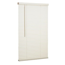 LOTUS & WINDOWARE Cordless Mini Blind, 1" Vinyl Slats, 70" Wide x 60" Long - Alabaster, Window Blinds for Home and Office, Interior Door Blinds - Light Filtering