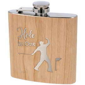 Spruchreif Premium quality 100% emotional, stainless steel hip flask with engraving, hip flask golfer, gift for golfers, wooden hip flask, gift golf, golf gifts