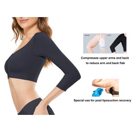 KSKshape Women's Arm Shaper Shaper Figure Shapewear Post Surgical Compression Posture Humpback Corrector Top, black