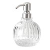 Ximlike Round Bathroom Soap Dispenser Brushed Nickel Pump, Glass Bottle