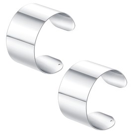 FIRAZIO 2-8 Pcs Cuff Bangle Bracelet for Women Open Wide Wire Bracelets Gold Wrist Cuff Wrap Bracelet Adjustable (N:2N-Silver)