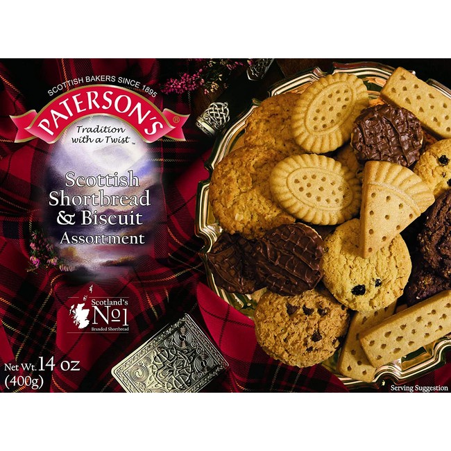 Paterson's Rich Shortbread and Biscuit Assortment 400g, 14 oz, European cookies, Scottish Cookies, Chocolate-covered shortbread cookies, Shortbread cookies from Scotland, Tea cookies (Pack of 1)