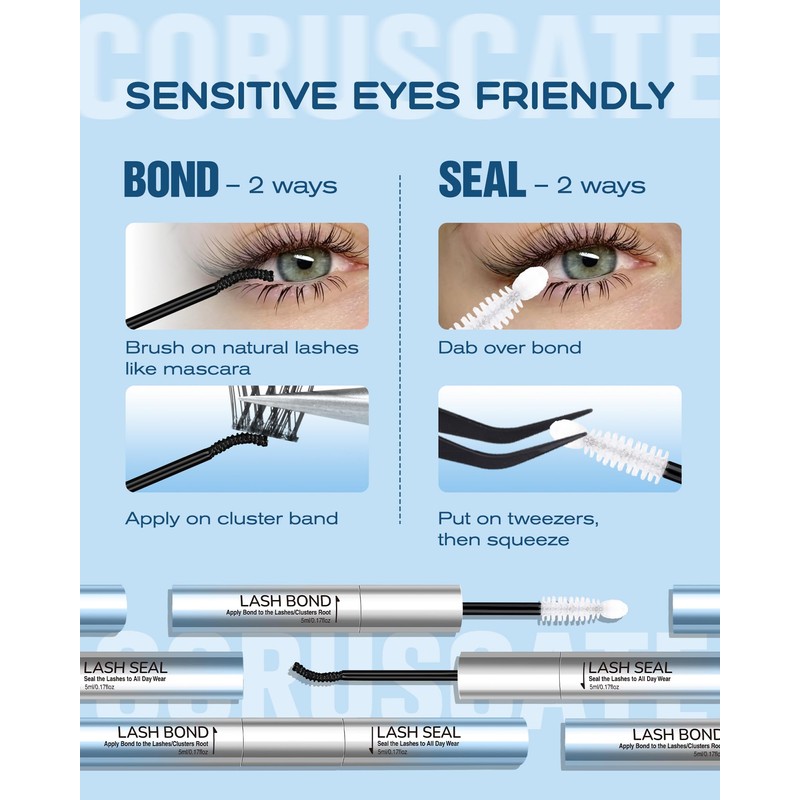 CORUSCATE Lash Cluster Glue Bond and Seal Lash Remover Eyelash
