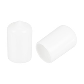 sourcing map 50pcs Round Rubber End Caps 1/2"(12.5mm) White Vinyl Cover Screw Thread Protectors